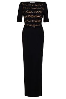 Alessandra Rich Lace Stripe Gown - Lyst