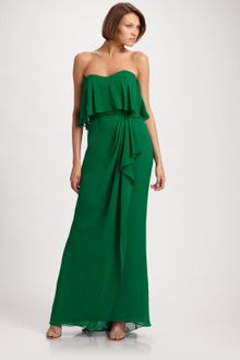 Badgley Mischka Strapless Tiered Gown - Lyst