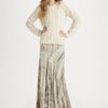 Haute Hippie Silk Print Maxi Skirt in Gray (nude) - Lyst