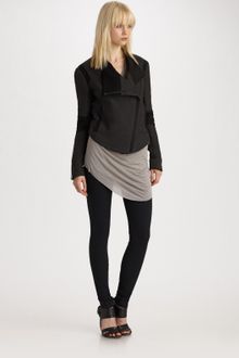 Helmut Lang Strata Wool and Leather Jacket - Lyst