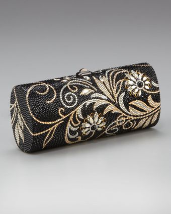 Judith Leiber Cylinder Floral Crystal Clutch - Lyst