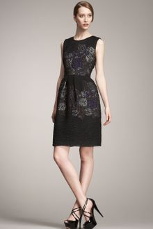 Lela Rose Sleeveless Matelasse Dress - Lyst