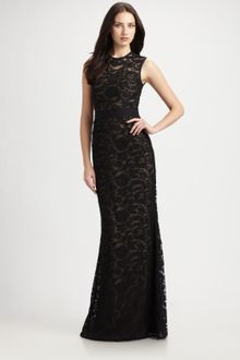 Ml Monique Lhuillier Lace Gown - Lyst