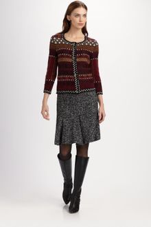 Oscar de la Renta Speckled Tweed Skirt - Lyst
