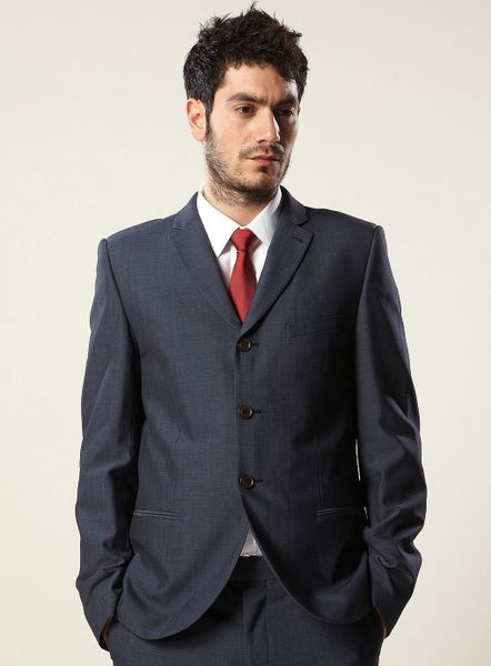 Topman Blue Pindot Skinny Suit Jacket in Blue for Men - Lyst