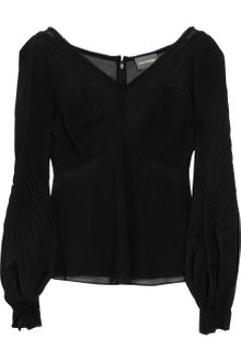 Zac Posen Stretch Silk-crepe Blouse - Lyst
