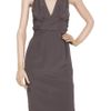 Zac Posen Silkblend Stretchcrepe Dress in Brown (gray) - Lyst