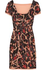 Zac Posen Printed Silk Pleated-front Dress