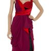 Zac Posen Asymmetric Draped Silkblend Dress in Purple (red) - Lyst