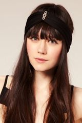 ASOS Collection Asos Dark Coloured Crepe Feel Turban with Vintage Detail
