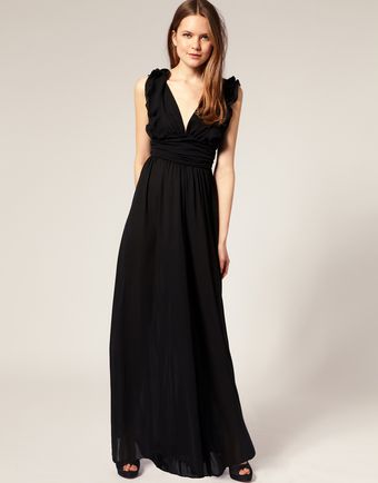 ASOS Collection Asos Ruffle Shoulder Wide Leg Jumpsuit - Lyst