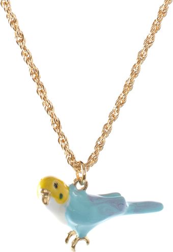 ASOS Collection Asos Enamelled 3d Budgie Short Pendant - Lyst