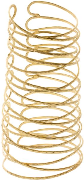 Asos Collection Asos Hammered Effect Wired Metal Cuff in Gold - Lyst