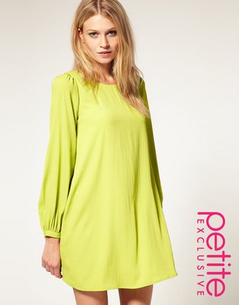  Asos Petite Exclusive Shift Dress with Bell Sleeves and Cut Out Back 