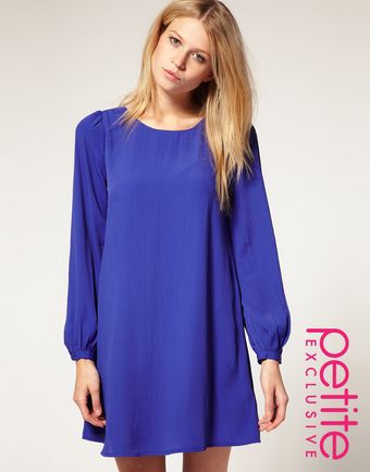  Asos Petite Exclusive Shift Dress with Bell Sleeves and Cut Out Back 