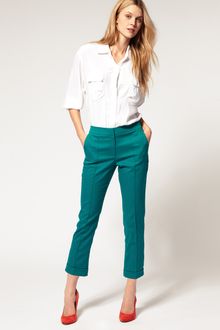 ASOS Collection Asos Textured Slim Crop Trouser - Lyst