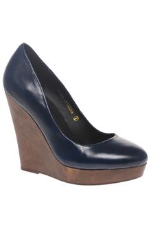 Asos Asos Palace Leather Wedge Court Shoe - Lyst