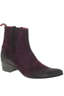 Jeffery West Black Line Cuban Heel Suede Boots - Lyst