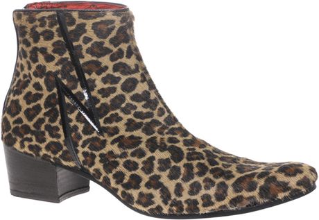 Jeffery West Muse Leopard Print Cuban Heel Boots in Animal for Men ...