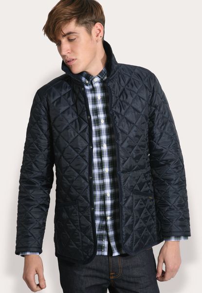 Lavenham Slim Fit Cord Trim Quilted Jacket in Blue for Men (navy) | Lyst