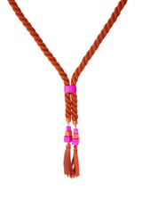 ASOS Collection Asos Rope Lariat Necklace with Beads and Leather Tassle Detail