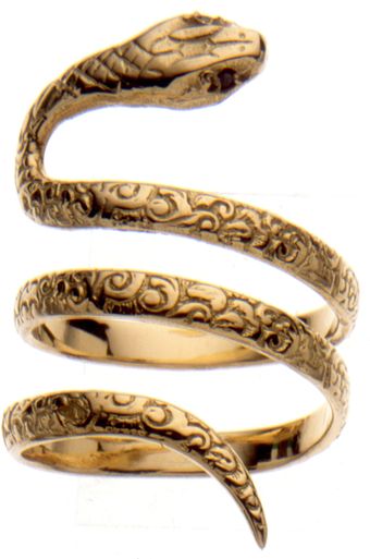 Aurelie Bidermann Gold Snake Ring, Set with Black Diamonds - Lyst