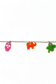 Aurelie Bidermann Silver Bracelet with Five Enameled Mother Of Pearl Charms (17cm) - Lyst