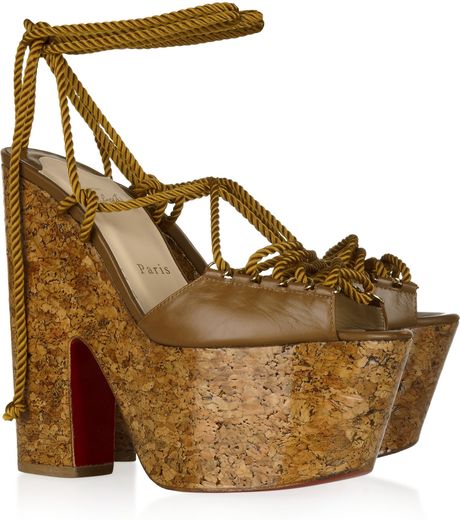 Christian Louboutin Jerry 160 Laceup Leather Sandals in Brown - Lyst