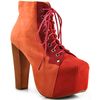 Jeffrey Campbell Lita  Multi Colored Suede Platform Bootie in Orange (multi) - Lyst