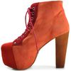 Jeffrey Campbell Lita  Multi Colored Suede Platform Bootie in Orange (multi) - Lyst