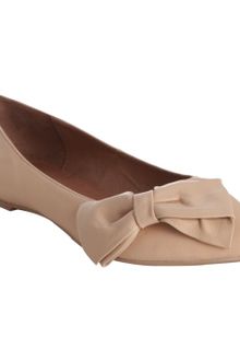 Jeffrey Campbell Nude Leather Scide-bow Pointed Toe Flats - Lyst