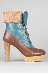 Jeffrey Campbell The Spokane Boot in Blue and Tan