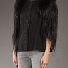 Lanvin Cropped Goat and Fox Fur Jacket in Black - Lyst
