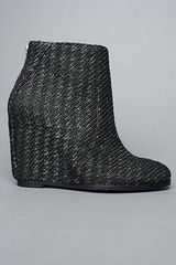 minimarket The Wedge Zipper Boot in Gray Rubber Brocade
