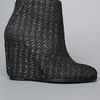 Minimarket The Wedge Zipper Boot in Gray Rubber Brocade in Black (gray)