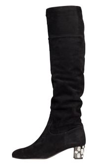 Miu Miu Suede Jewel-heel Boot - Lyst