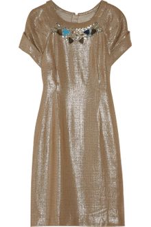 Matthew Williamson Embellished Lamé Dress - Lyst