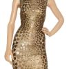 Hervé Léger Pailetteembellished Bandage Dress in Gold (animal) - Lyst
