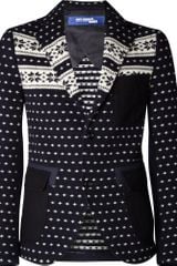 Junya Watanabe Fair Isle Knitted Wool Blazer