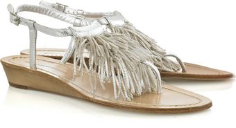 Sigerson Morrison Fringed Leather Sandals - Lyst