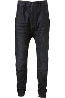 Topman Indigo Cuffed Arc Leg Jeans - Lyst