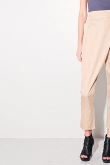 Kai Aakmann Beige Fold Over Pant - Lyst