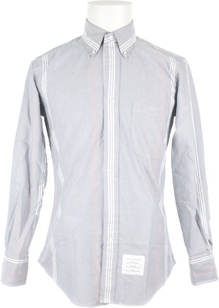 Thom Browne Cotton Long Sleeves Shirt in Gray for Men (grey) - Lyst