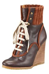 Chloé Lace-up Wedge Bootie
