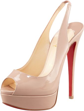 Christian Louboutin Peep-toe Platform Slingback Pump - Lyst