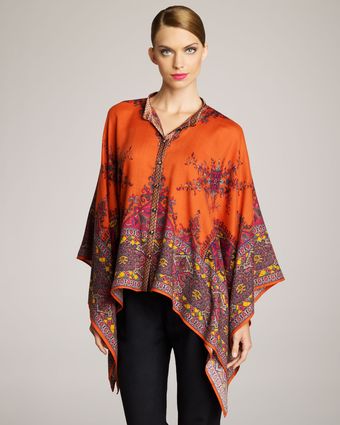 Etro Paisley Pattern Poncho - Lyst