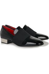 Giambattista Valli Metallic-heeled Patent-leather Loafers