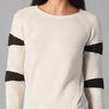 Gryphon Slash Crew Neck Jumper in White (ivory) - Lyst