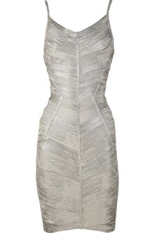 Hervé Léger Metallic Bandage Dress - Lyst