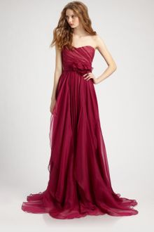 Notte By Marchesa Silk Chiffon Strapless Empire Waist Gown - Lyst
